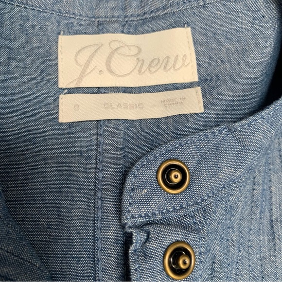 J. Crew Classic-fit Chambray Tuxedo Popover Shirt - Picture 8 of 9